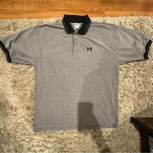 Vintage Black & Grey University of Michigan Polo